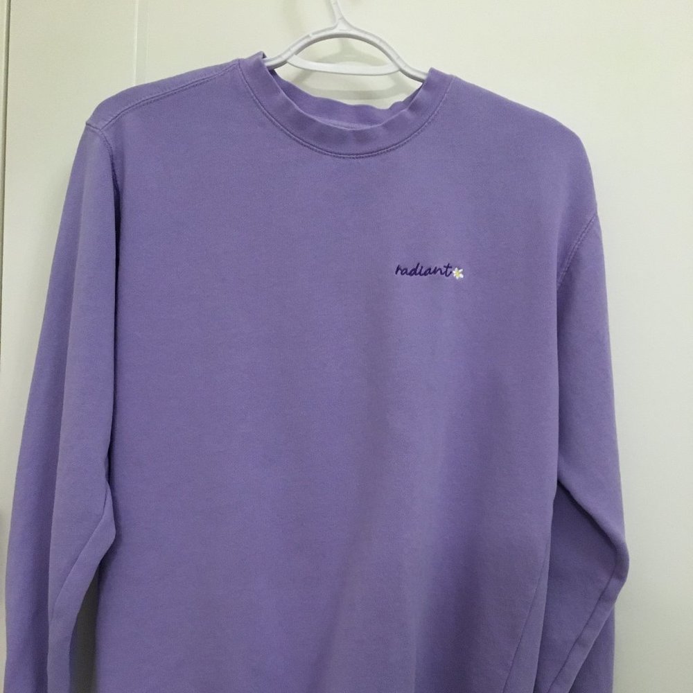 purple sweatshirt